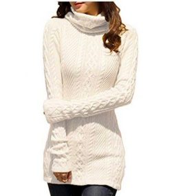 Polo Neck Knit Stretchable Elasticity Long Sleeve