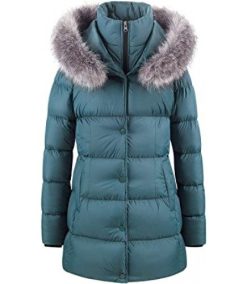 Women’s Winter Jacket Long Fur Puffer Coat with Removable Hood