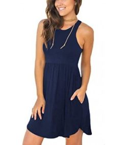 Women’s Summer Casual T Shirt Swimsuit Cover Ups with Pockets