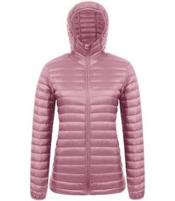 Women’s Hooded Lightweight Packable Down Jacket Full-Zip Short Coat Puffer Jacket