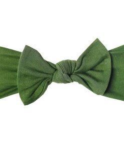 Baby Stretchy Soft Knit Headband BowRuby Green