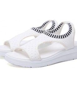Womens Wedges Platform Peep Toe Summer Sandals Ladies Wide Fit Anti Slip Flat Low Heeled Comfort Casual Shoes