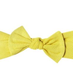 Baby Stretchy Soft Knit Headband BowRuby Yellow