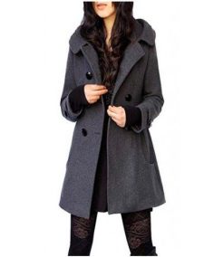 Women Winter Double Breasted Wool