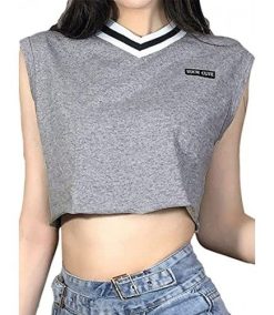 Women´s Crew-Neck Crop Tops, Fashion Print Short Sleeve Slim Fitted T-Shirts