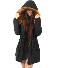 Womens Hooded Warm Coats Parkas with Faux Fur Jackets