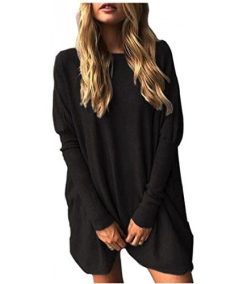 Womens Oversized Batwing Baggy Long Sleeve Pullover Jumper Casual Tops Blouse T-Shirt