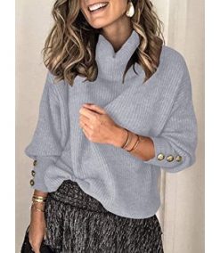 Women’s Oversized Turtleneck Chunky Pullover Sweaters Cowl Neck Long Sleeve Winter Slouchy Loose Knit Sweaters