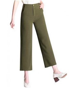 High Waist Cropped Wide Leg Pants