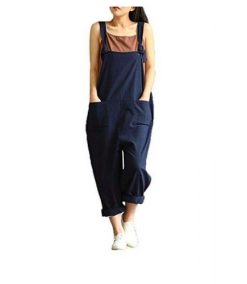 Middle Strap Belt Bib Pants