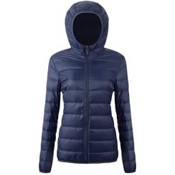 Women’s Packable Down Jacket II Puffer Ultra Light Weight Short Hooded Coat with Travel Bag