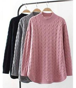 Long Sleeve Sweater Mock Turtleneck Pullover