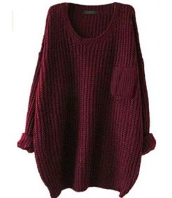 Casual Unbalanced Crew Neck Knit Sweater