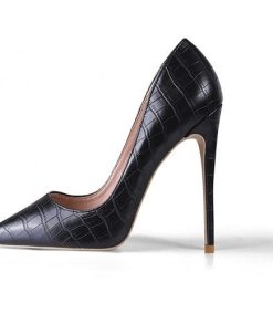 Embossed Crocodile Pattern High Heels Pumps for Women Sexy Pointed Toe Stilettos Wedding Party Club Shoes