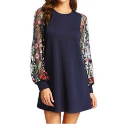 Velvet Tunic Dress with Bishop Sleeve