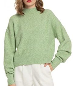 Woolen Women Mock Neck Loose Sweater Pullover Long Sleeve Sweaters Crop Lightweight Winter Casual Tops Oversized