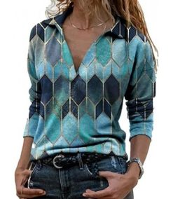 New Women’s Casual Tunic Collar Blouse Shirt